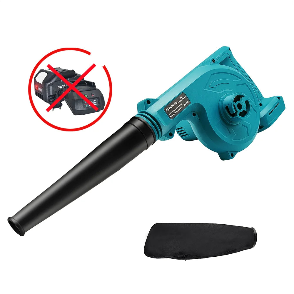 PATUOPRO 2 In 1 Cordless Electric Blower Suction Leaf Computer Dust Collector Snow Blowing For Makita 18V Battery（No Battery）