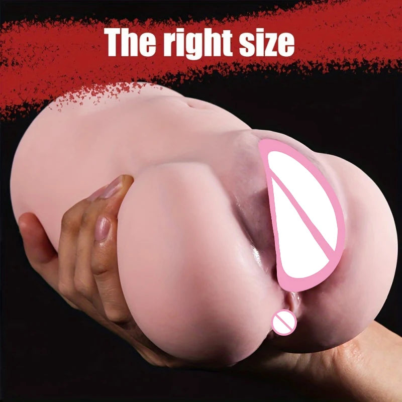 Anime Sex Toys for Men 2 in 1 Artificial Vagina Anus Deep Throat Pocket Pussy Handheld Masturbation Cup Soft Ass Adult Goods