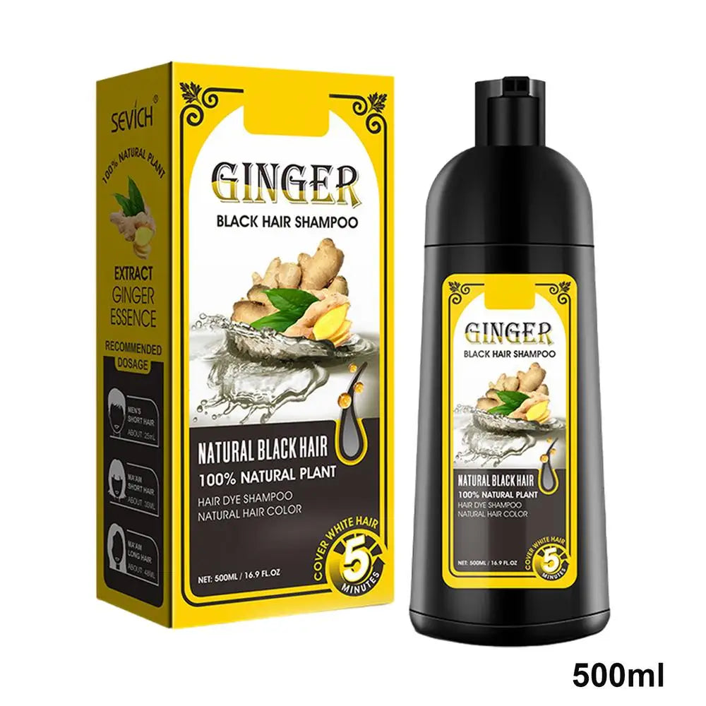 500ml Herbal Hair Dye Black Hair Shampoo Black Hair Color Shampoo Black Hair Dye Covering White Hair Shampoo ginger Shampoo