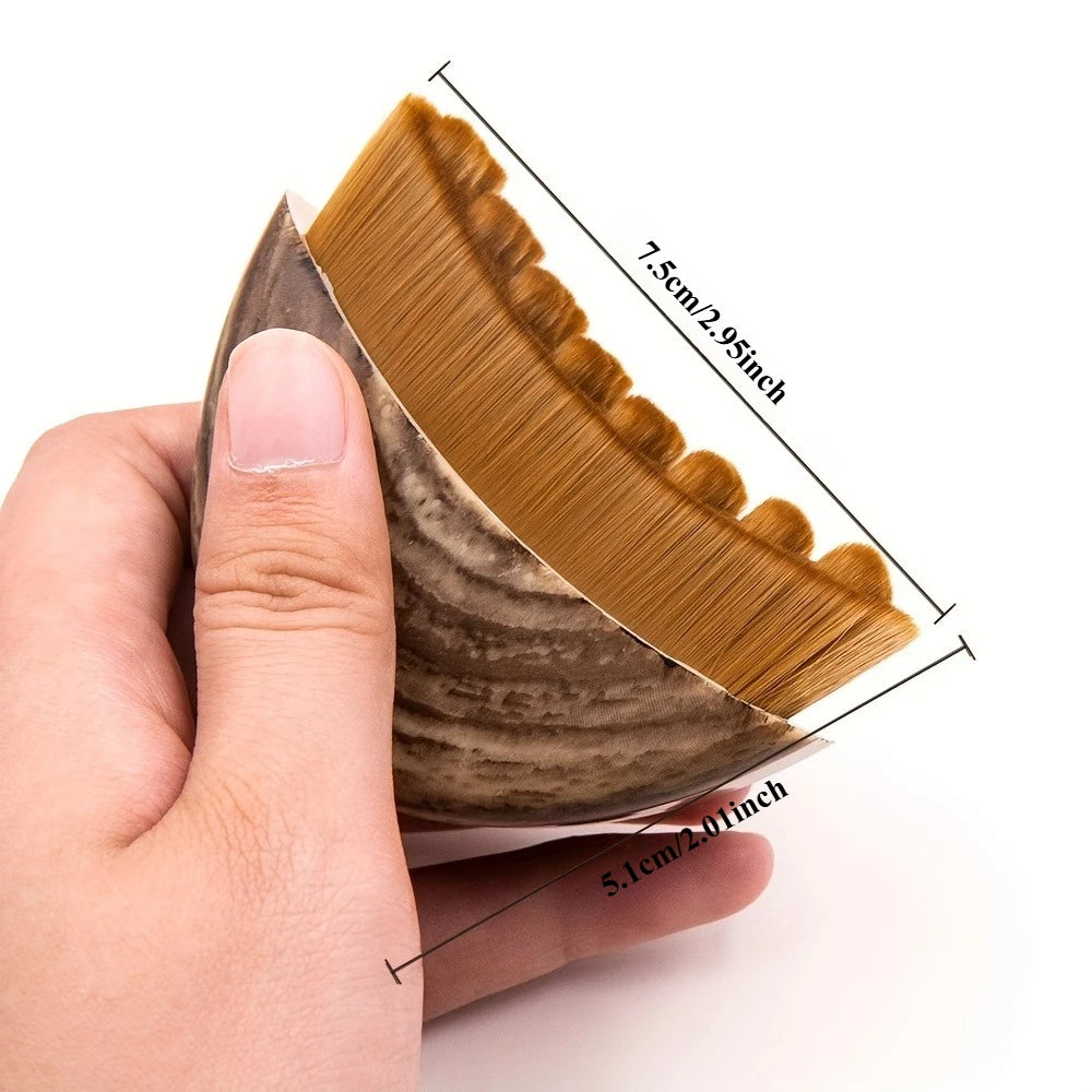 Lymph Contour Facial Brush, Dry Brush for Face, Jawline, and Chin Shaping, Ergonomic Design, Precise Fit to Light Beige