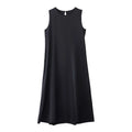 Elegant Solid Summer Sleeveless Dress Round Neck Hollowed Out Vocation Vest Dresses Beachwear Simple Open Back Long Dress Party