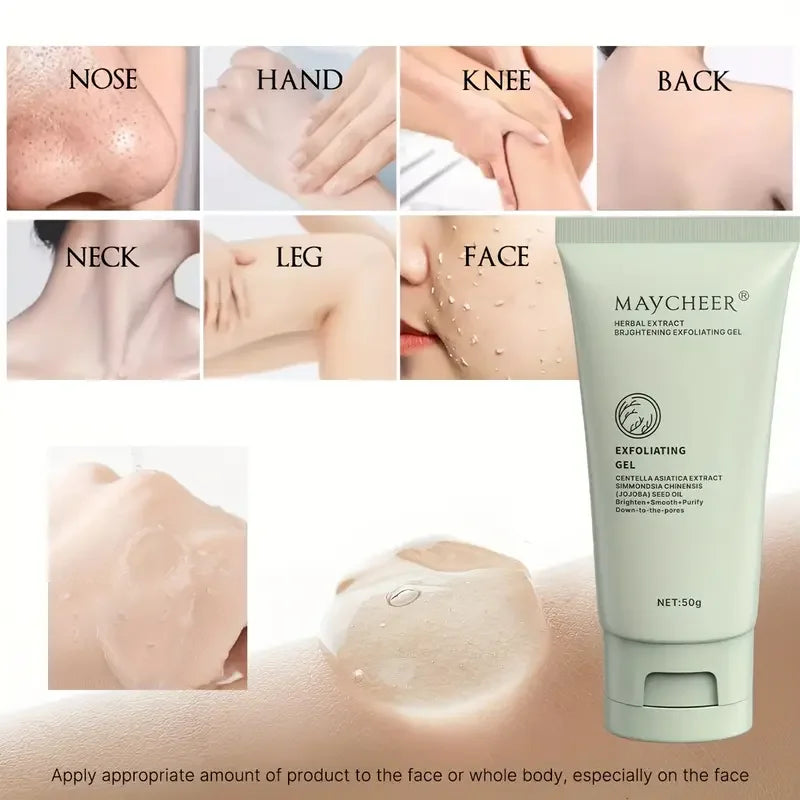Herbal extract exfoliating gel, cleansing scrub gel, facial deep cleansing pores and exfoliation,moisturizing skin care products