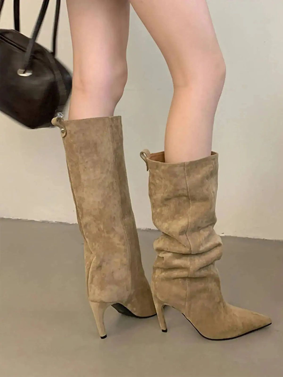 Sexy Pointed Toe High Boots Women Fashion Long Booties Zapatos for Woman Elegant Party Straight High Heel Shoes Winter Footwear