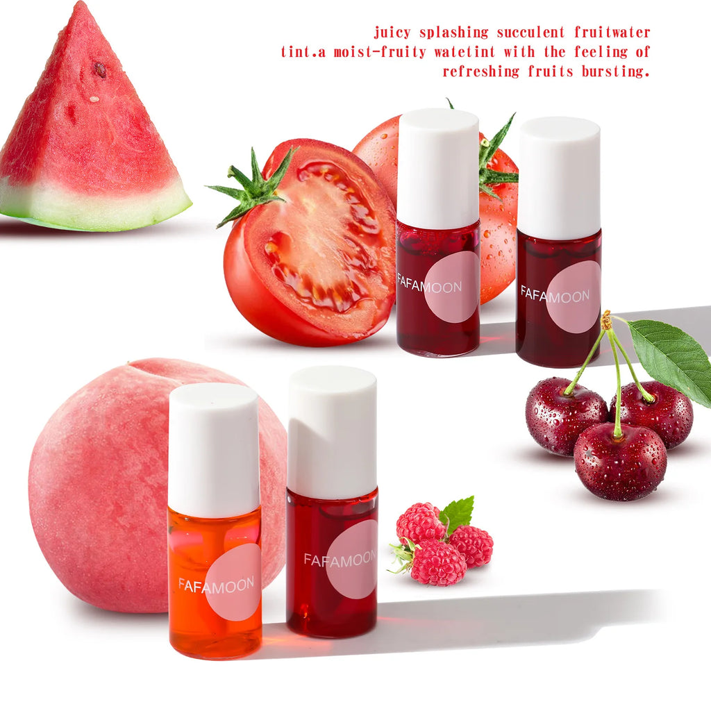 Fruity Lip Tint Water Gloss Tint, Moisturizing Waterproof Liquid Lipstick, Non-Stick, High Pigment, Long-Lasting Vibrant Colors