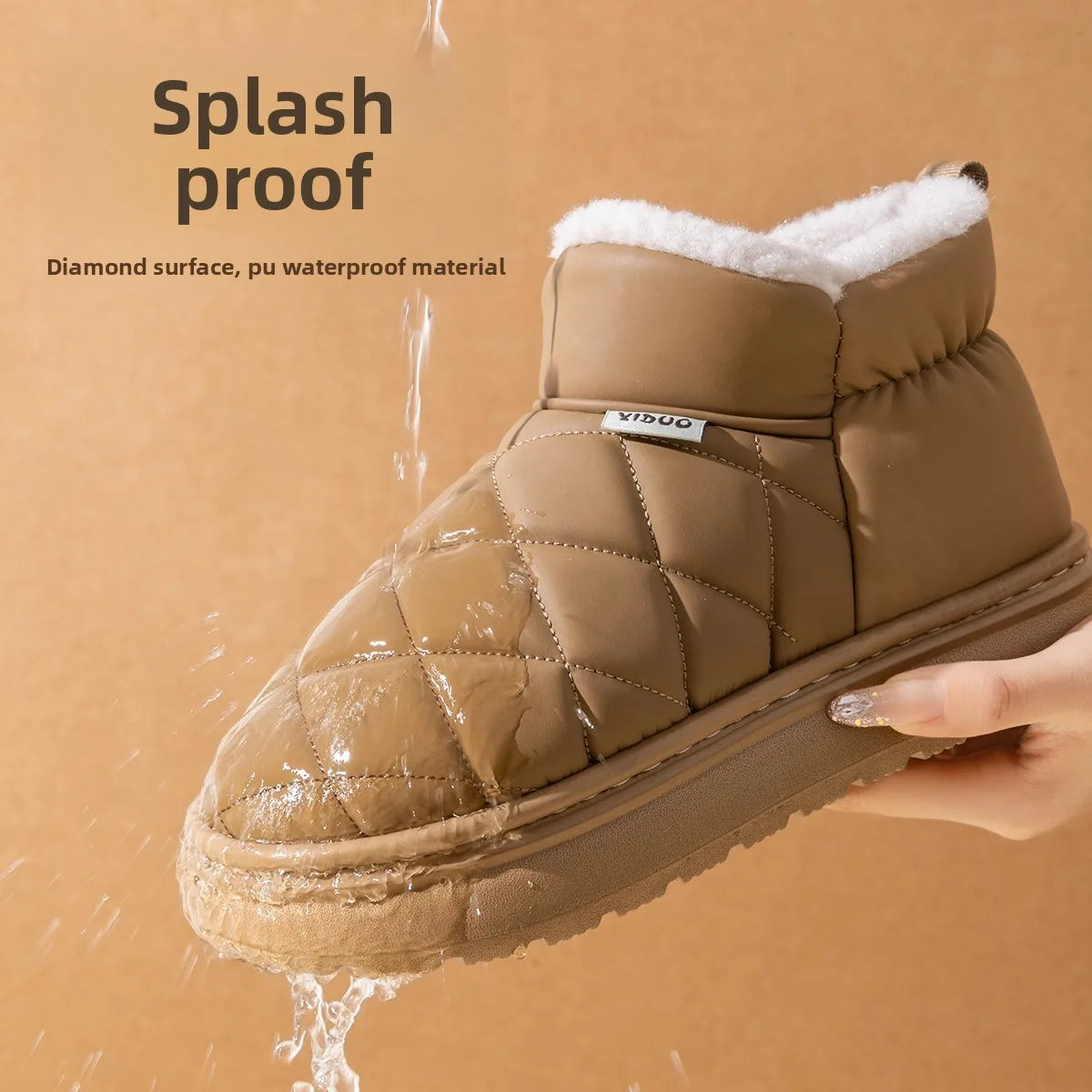 Women Winter Waterproof Snow Boots Platform Anti Slip Fur Lined Warm Heeled High Thick Sole Outdoor Booties Shoes
