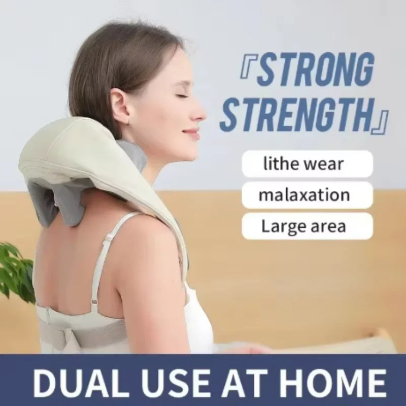 Neck Massager Cordless Shiatsu Shoulder Back Massager with Soothing Heat Electric Deep Tissue for Neck Waist Traps Back
