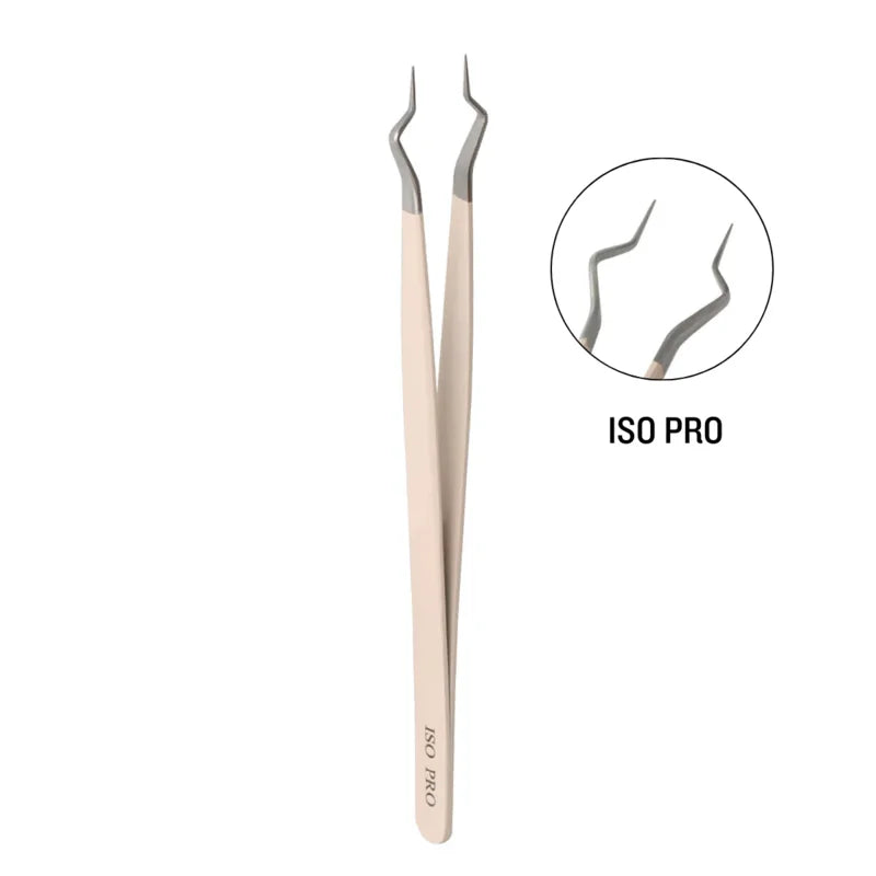 SENSE LASHES Fiber Tweezers for Eyelash Extensions Lash Isolation Tweezers Curved Volume Pinzas Para Extensión De Pestañas