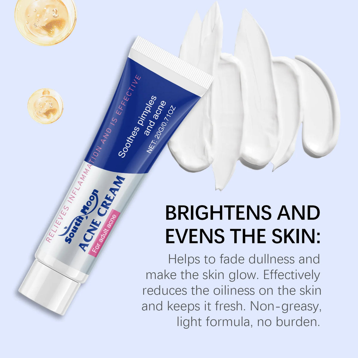 Salicylic Acid Acne Cream Clean Pores Reduce Pimple Fade Acne Repair Damaged Skin Soothe Redness Aloes Extract Repair Acne Cream