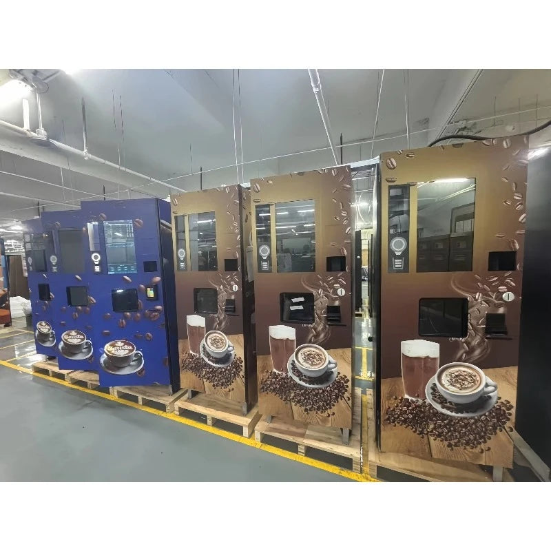 24 Hours Fully Automatic Coffee Vending Machine Customize Hot Cold Tea Coffee Dispenser Maquina Expendedora De Cafe Self Service