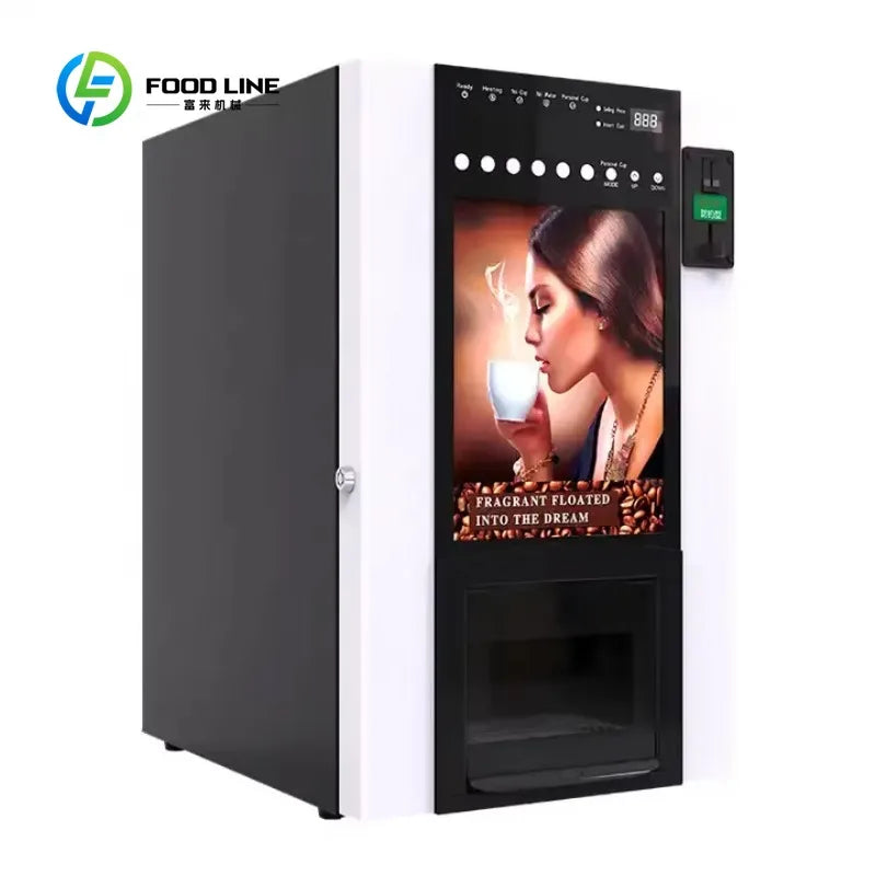 Automatic Espresso Coffee Machine, Commercial Fully Automatic Self-service Coffee Vending Machine for Office Cafe Public Places