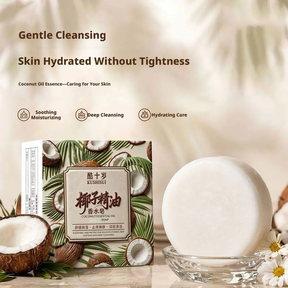 Coconut Milk Soap Pure Plant Extract Handmade Soap Deep Cleansing & Oil Control,Gentle Soothing & Moisturizing Skin Clean Soap