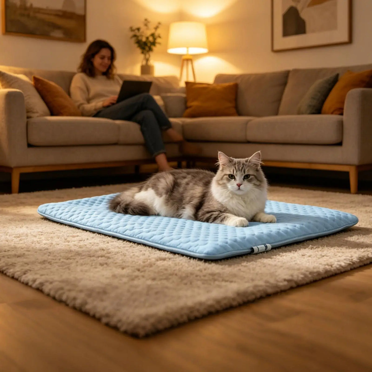 Cat Cooling Pad Hot Summer Non-Slip Animals Cushion War Weather Cats Cooling Mat for Sleeping Resting Camping Travel Shelter