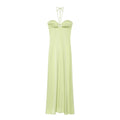 MUJER Sexy Satin Long Dresses for Women off Shoulder Corset Dress Woman Summer Party Midi Dress Women Beach Halter Women's Dress