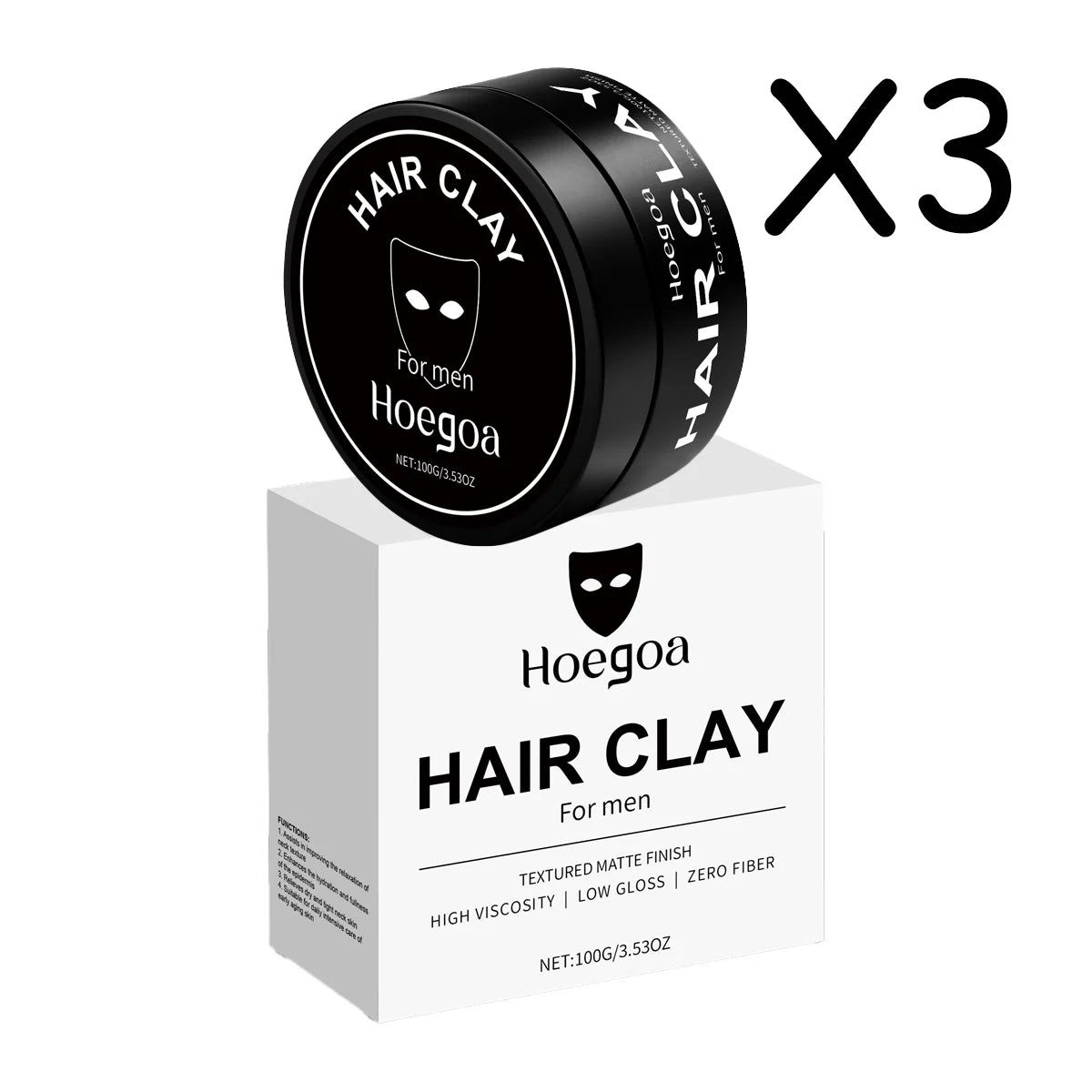 Men Hair Clay 100g Matte Finish Strong Hold Styling Mud Natural Look Textured Hair No Sticky Feel For Mens Hairstyle