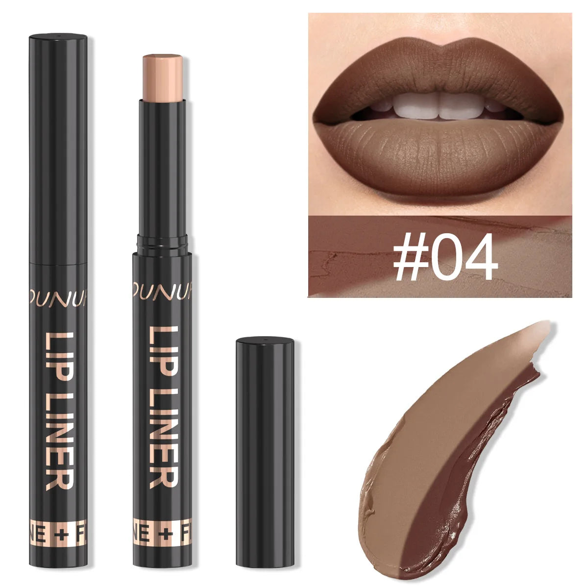 9 Colors 2-in-1 Lip Liner Lipstick, Dual-Ended Matte Lip Pencil, Easy Application Non-Stick Cup Longwear Lip Contour Crayon