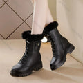Winter Women's Retro Chunky Snow Boots Fur Platform High Heels Shoes for Women Solid Belt Buckle Warm Furry Cotton Short Botas