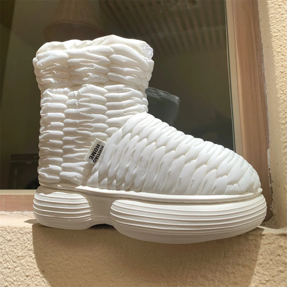 Fashionable Sporty Winter Snow Boots Men Women Waterproof down Cloth Thick Bottom Short Boots Cotton Shoes Trendy Cool