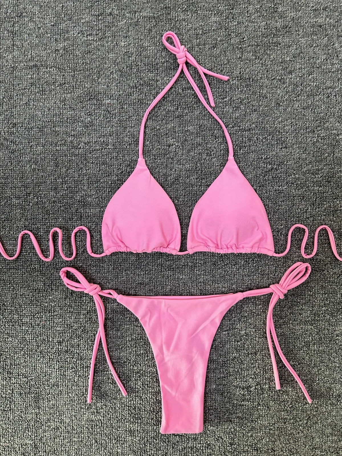 Toucheart Sexy Swimsuit Strappy High Waist Bikini Women Backless Intimate Elegant Solid Color Three Point Sexy Swimsuit Bikini