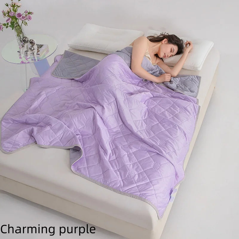 New Soft Cooling Blanket Lightweight Smooth Air Condition Comforter Lightweight Summer Cool Quilt Double Side Cold Bedspread