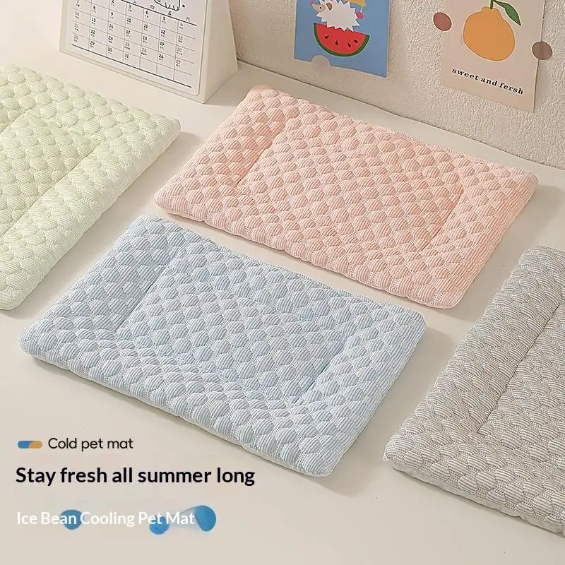 Pet Ice Pad Cool Feeling Mat Breathable Non Slip Summer Dogs Cats Hamsters Small Pets Cool Down Heat Relief Sleeping Nest