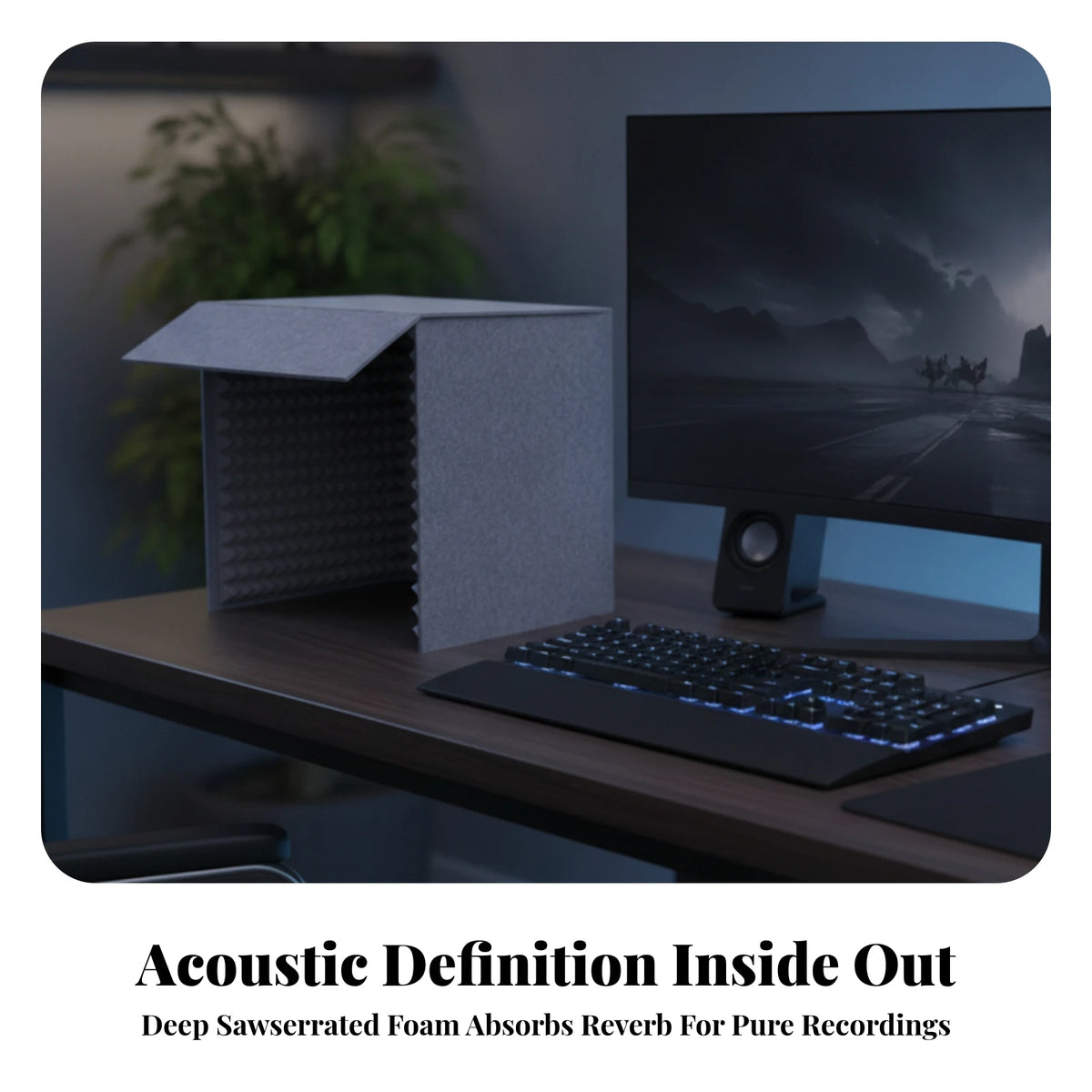 Desktop Sound Booth Quiet Acoustic Enclosure with Sound-Absorbing Foam Desktop Soundproof Cover Clearer for Podcasters