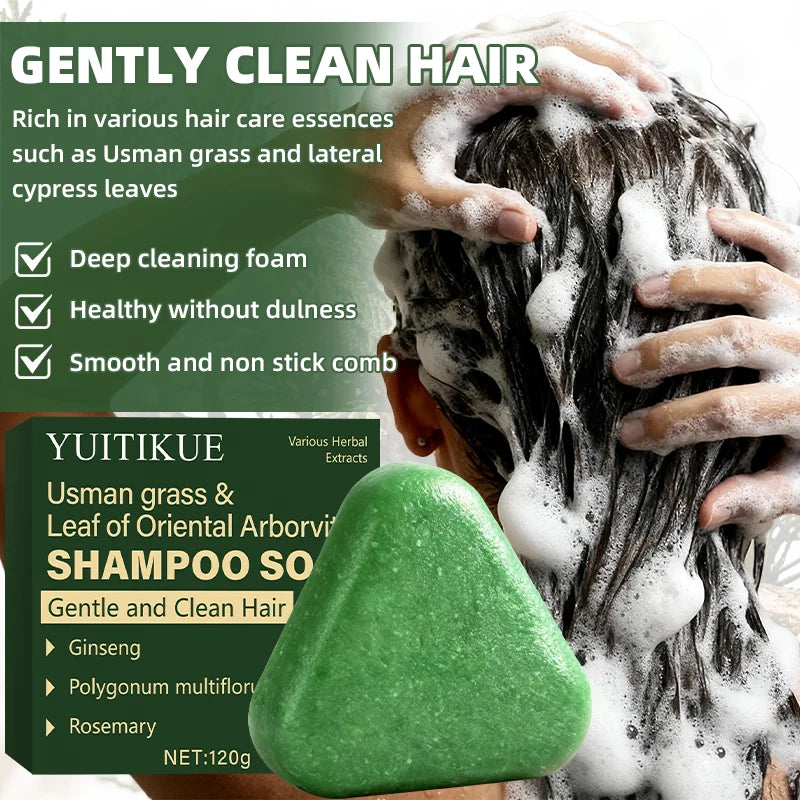 YUITIKUE Handmade solid soap nourishes hair, controls oil, keeps it fresh and voluminous, and soothes hair care