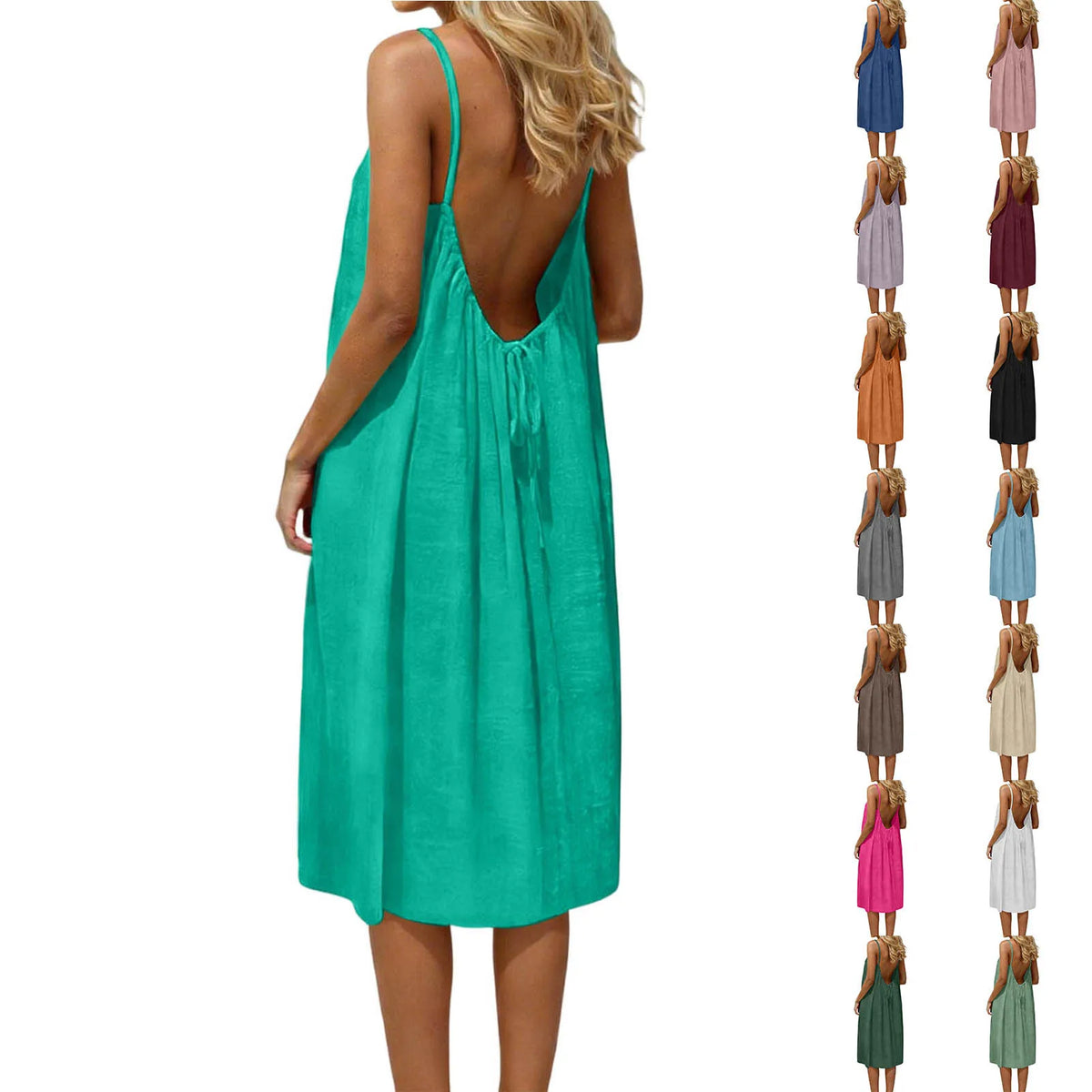 Beach Vacation Dress Short Backless Beach Skirt for Women Summer Holiday Casual Fashion Mini Dress