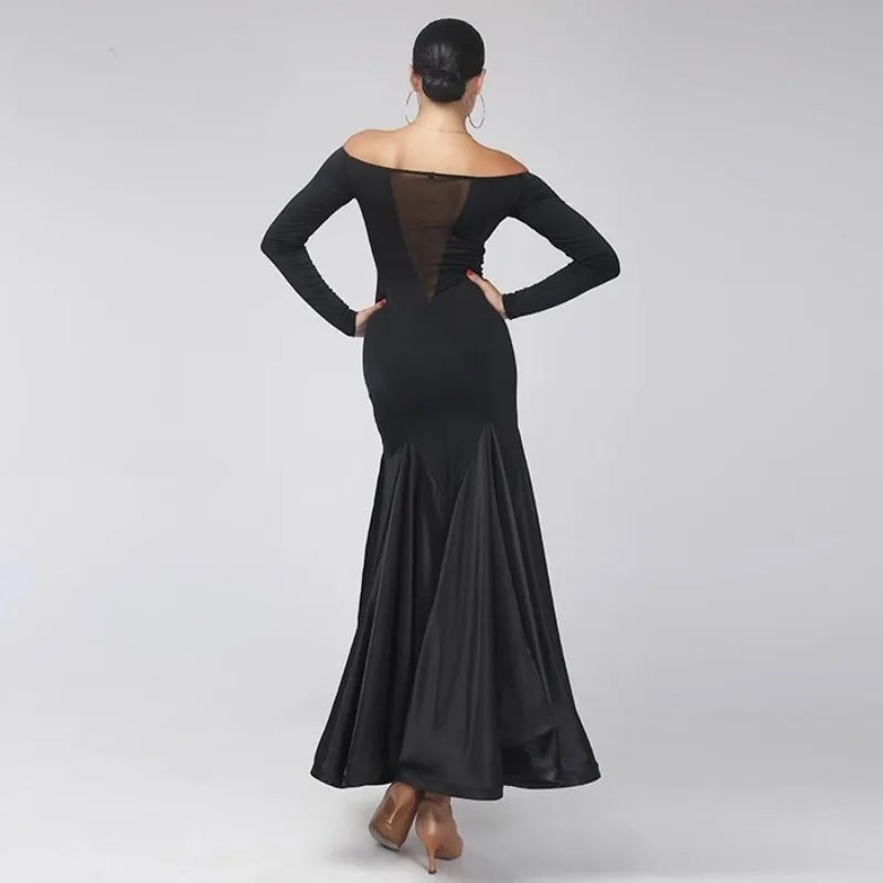 customized Sexy adult ladies modern suit long skirt performance Clothing ballroom dance dress vestido de mujer