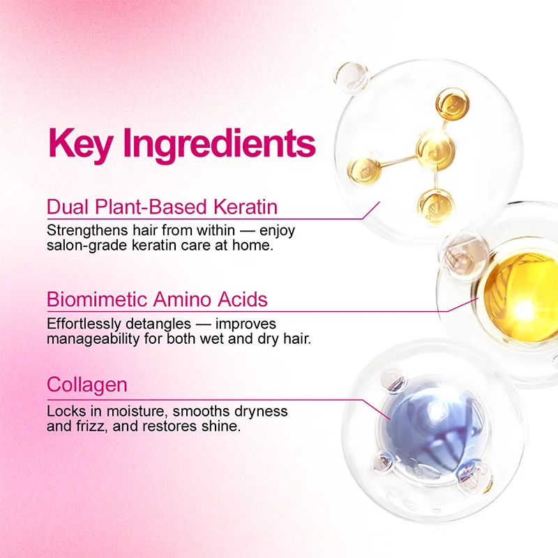 PURC Keratin Hair Mask Repair Damaged Hair Smoothing Softness Reduces Dryness Frizz Collagen Nourish Hair Care Products 200g