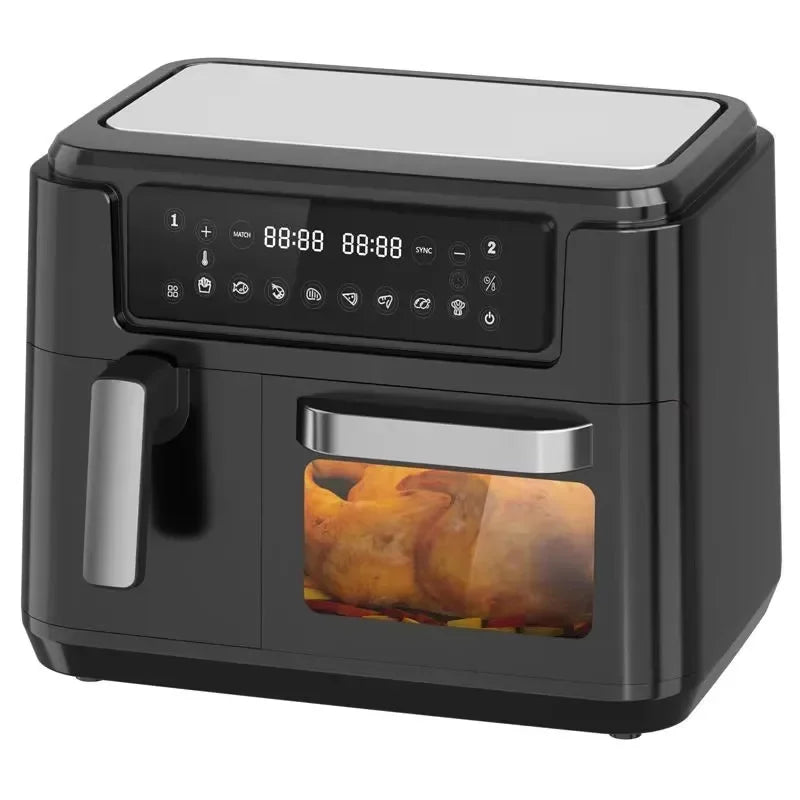 Intelligent Digital Control Air Fryer Oven Large Capacity Oil Free 9L Double Basket Multifunctional Electric Air Fryer