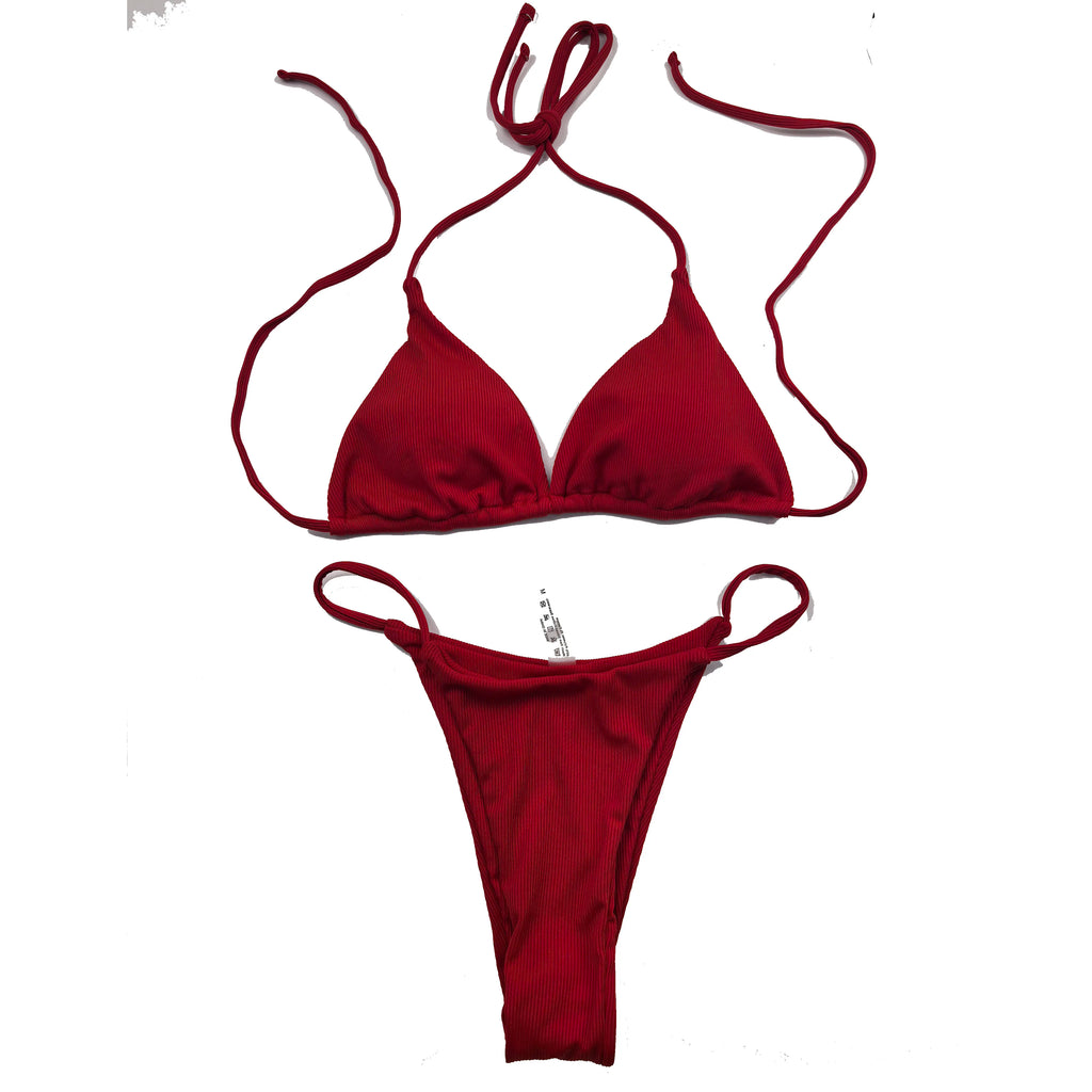 Customized LOGO women's new lace-up bikini swimsuit European and American sexy beach hot spring swimsuit