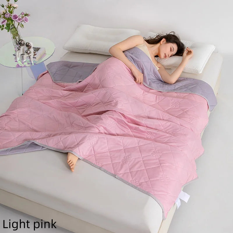 New Soft Cooling Blanket Lightweight Smooth Air Condition Comforter Lightweight Summer Cool Quilt Double Side Cold Bedspread