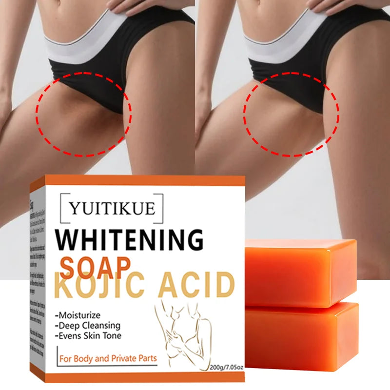 200g Kojic Acid Soap Whitening Soap Deep Cleansing Moisturizing Evens Skin Tone Face Body Intimate Areas Cleansing Bar Soap