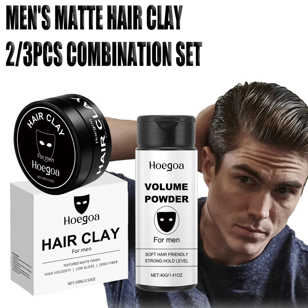 Men Hair Clay 100g Matte Finish Strong Hold Styling Mud Natural Look Textured Hair No Sticky Feel For Mens Hairstyle