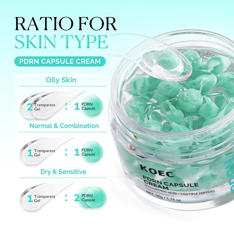 PDRN Centella Asiatica Facial Skincare Set Repair Moisturizing Brighten Serum Capsule Cream Collagen Eye Masks For All Skin Type