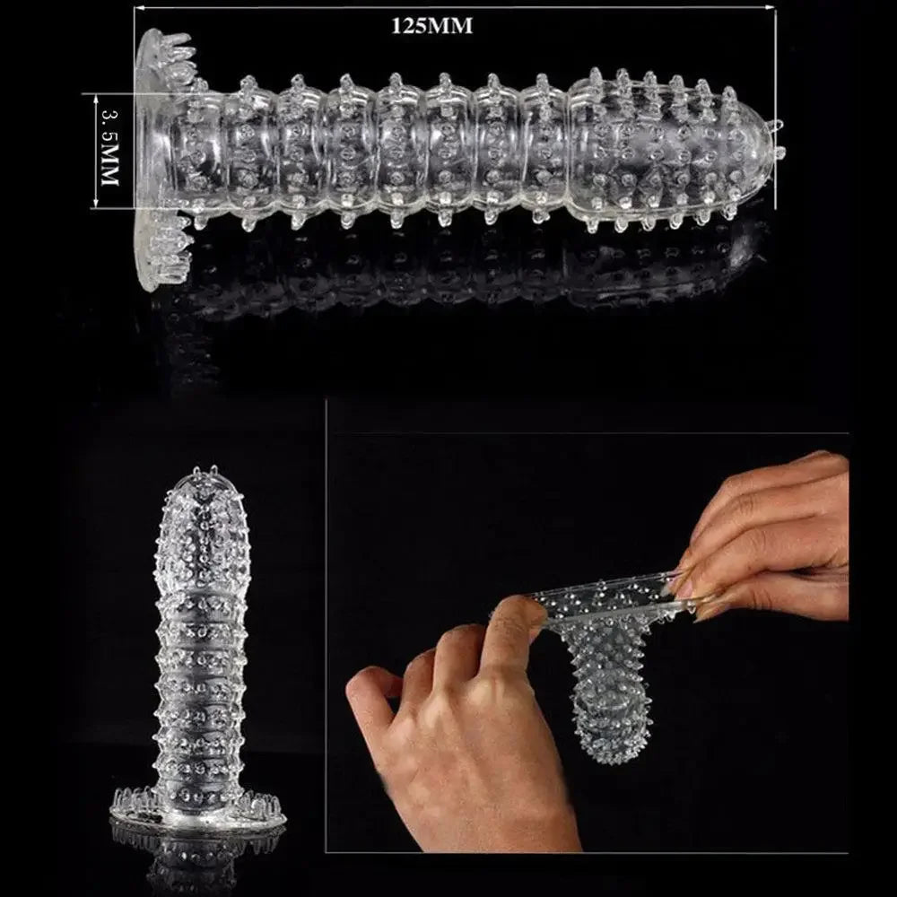 Sexy Erotic Toys Men Delay Nozzle On Penis Dick Extensions Condom Sex Tools Spray Massager Cock Ring Cover Adult Silicone Toy