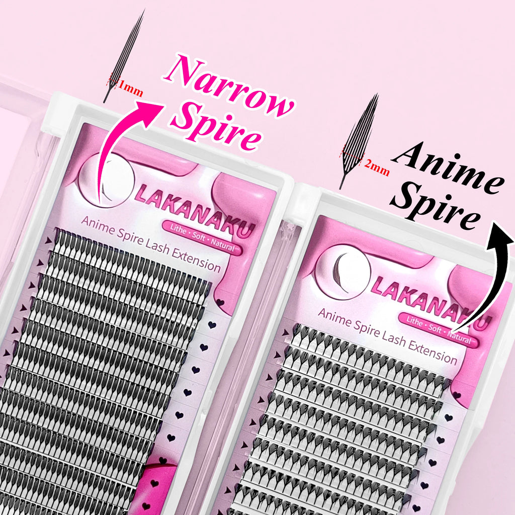 LAKANAKU Lasery Troqueladas Pestañas Narrow Spire Lashes Technological Fibers Anime Spike Eyelashes