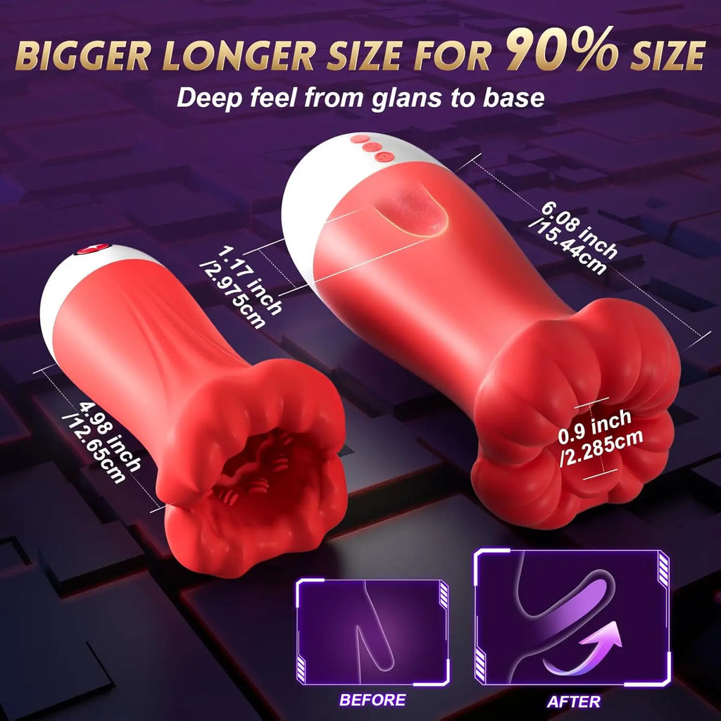 Male Masturbator Sex Toys for Men Pocket Pussy Penis Pump with 3 Sucking & 10 Licking Vibrating & Natural Vent Stroker Vibrator