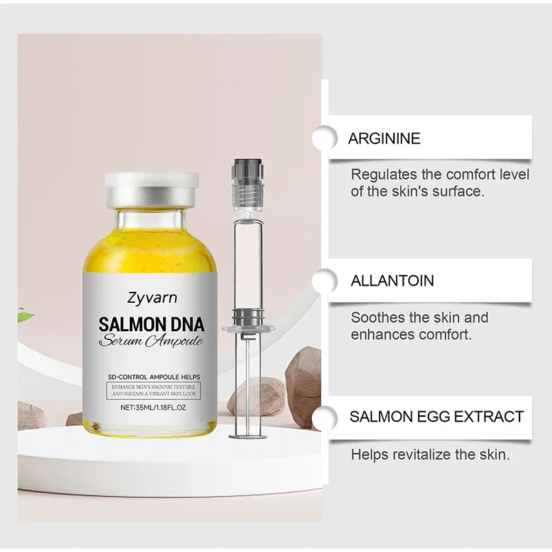 Korean Salmon Ampoule Serum PDRN Lifting Firming Radiating Skin Gentle Nourish Moisturizing Facial Serum Refresh Bouncy Essence