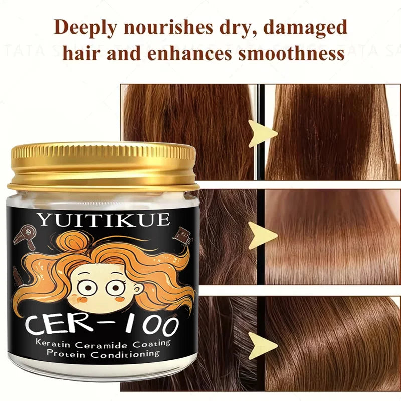 CER‑100 Hair Mask Keratin Ceramide Coating Protein Conditioning Hair Treatment Cream Nourish Repair Dry Frizzy Damaged Hair Care