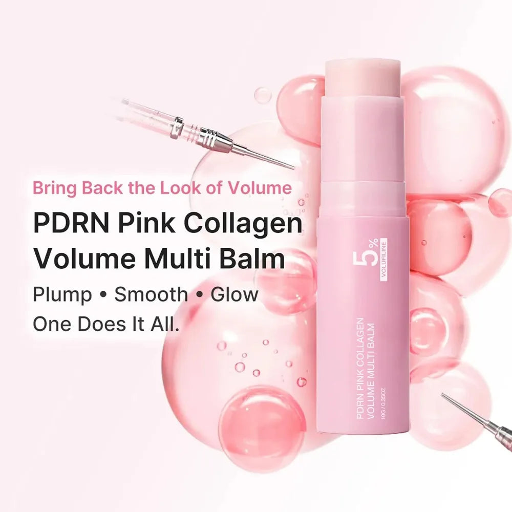 Pink Collagen Volume Balm 5% Volufiline Plumping Hydrating Balm Stick Korean Skin Care Fine Lines Moisturizer For Face Neck Eye