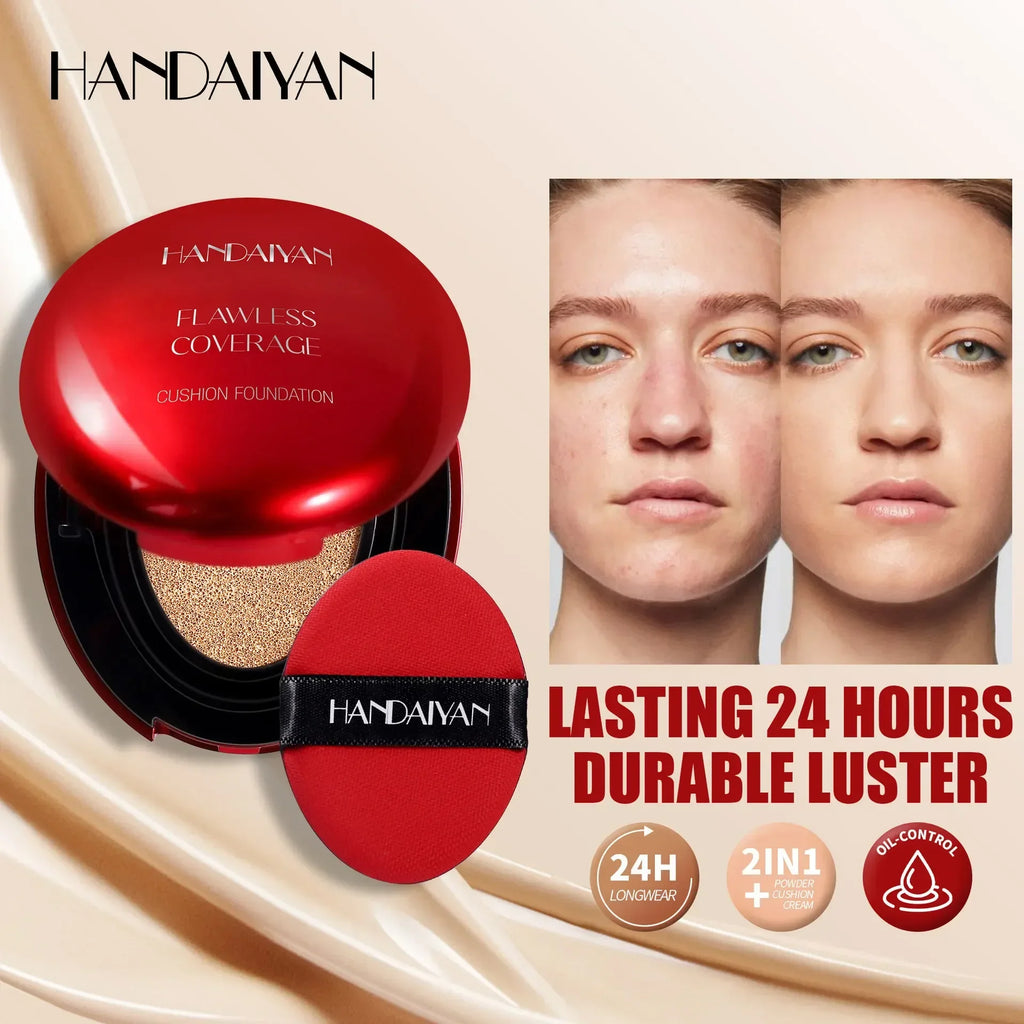 Korean Air Cushion Foundation - Light Natural Moisturizing Concealer Whitening Oil-Control Women's Liquid Foundation Makeup