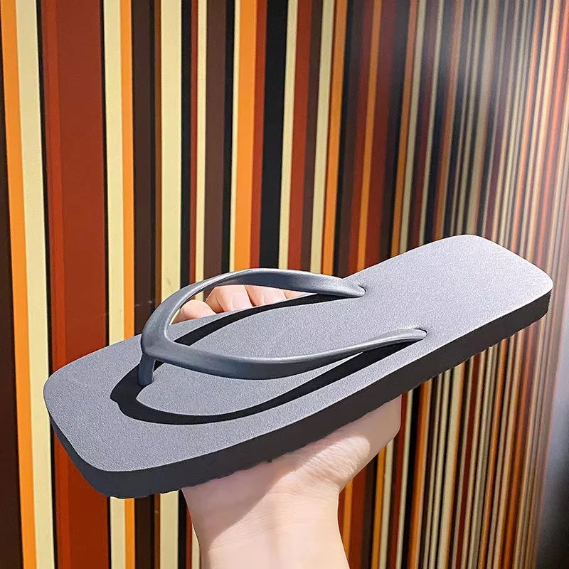 Casual Men Flat Slippers Flip Flops Thick Sole Comfortable Outdoor Beach Sandals Non-Slip Shoes 2024 Indoor Shower Zapatos