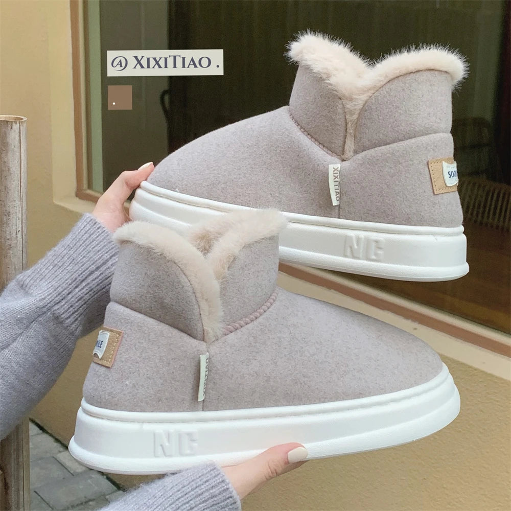 Fashionable Sporty Winter Snow Boots Men Women Waterproof down Cloth Thick Bottom Short Boots Cotton Shoes Trendy Cool