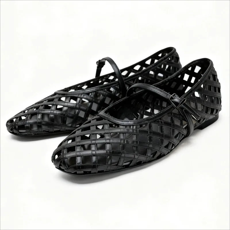 Womens Shoes Fashion Designer Women's Sandals New Luxury Hollow Out Casual Shoes for Woman Exquisite Flat Bottom Sandals Zapatos