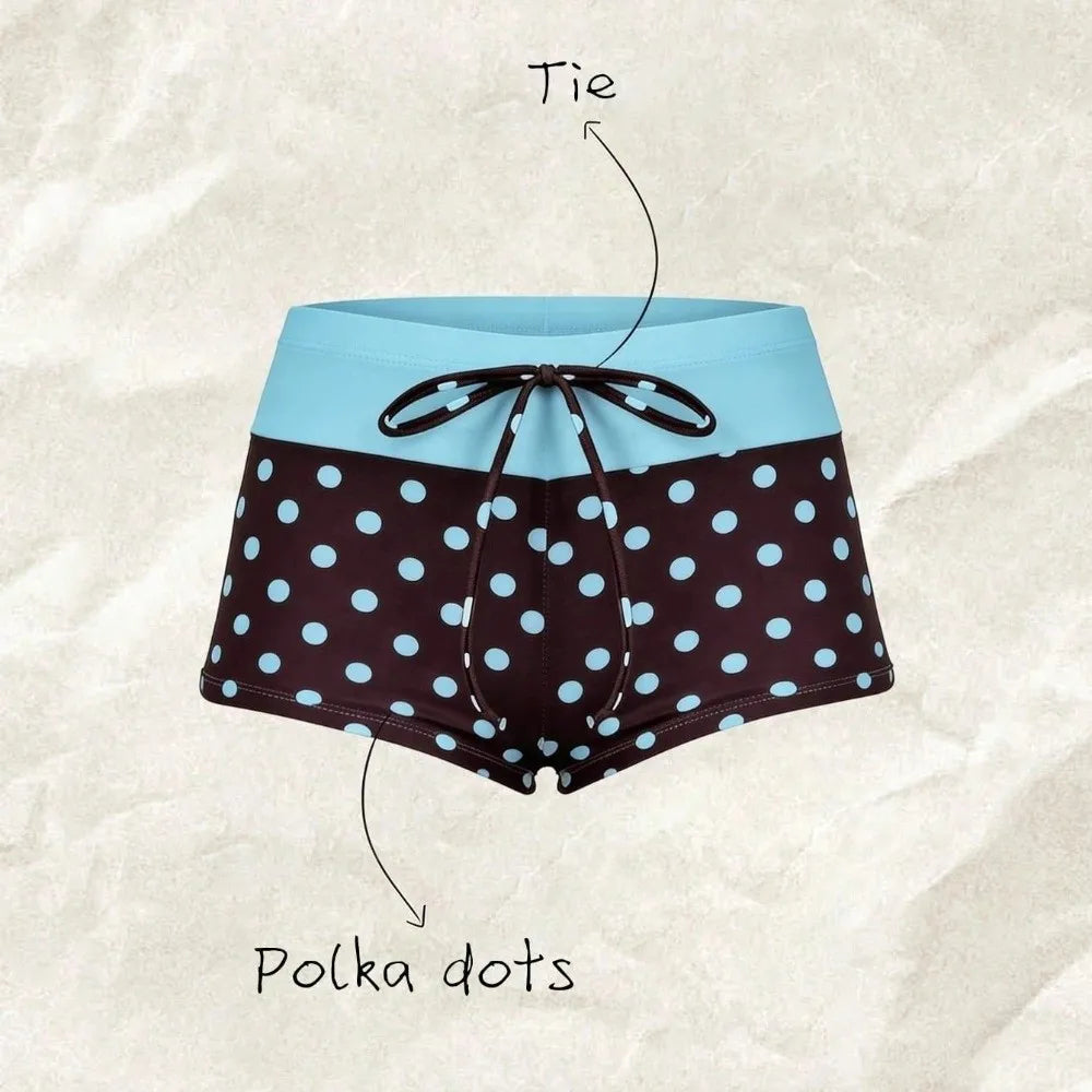 Bathing Suits Polka Dot Halter Bikini Set Low Waist Deep V Summer Beachwear Patchwork Lace-up Women Swimsuits Summer