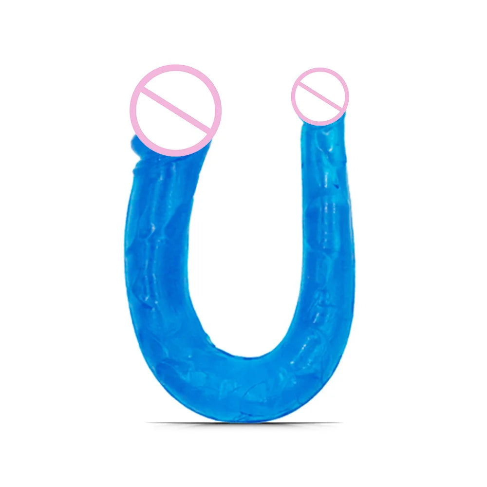 Realistic Penis Dildo Sex Toys For Woman U Shape Double Ended Flexible Jelly Dildos Penis G Spot Anal Stimulator Adult Sex Toys
