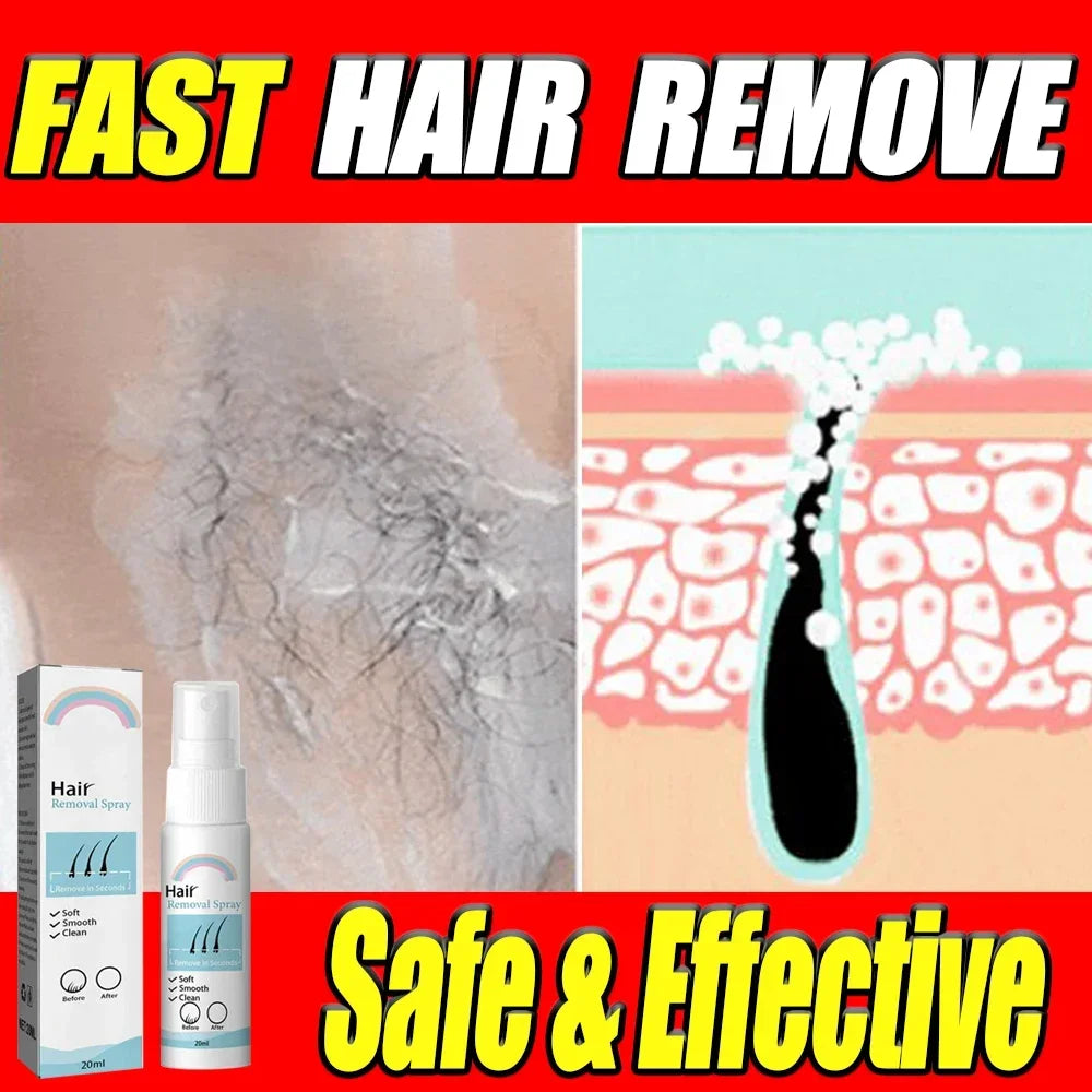Hair Removal Spray Gentle Shaving Depilator Silky Smooth Skin on Body Arm Legs Hair Growth Inhibitor Depilatory Body Cream Care