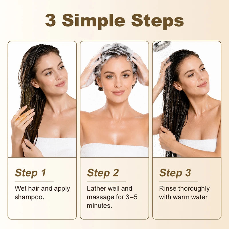 PURC 300ml 5 In 1 Shampoo for hair Natural Ginger Herbal Anti Dandruff Shampoo for Promote Hair Growth and Deeply Nourish