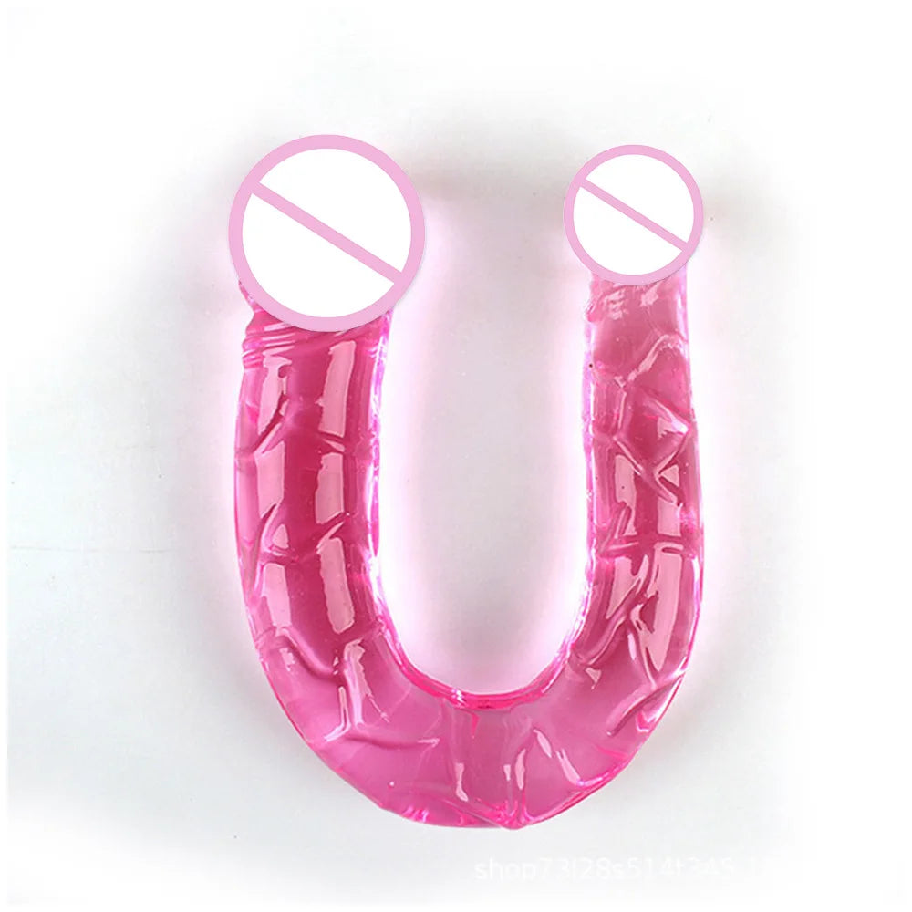 Realistic Penis Dildo Sex Toys For Woman U Shape Double Ended Flexible Jelly Dildos Penis G Spot Anal Stimulator Adult Sex Toys
